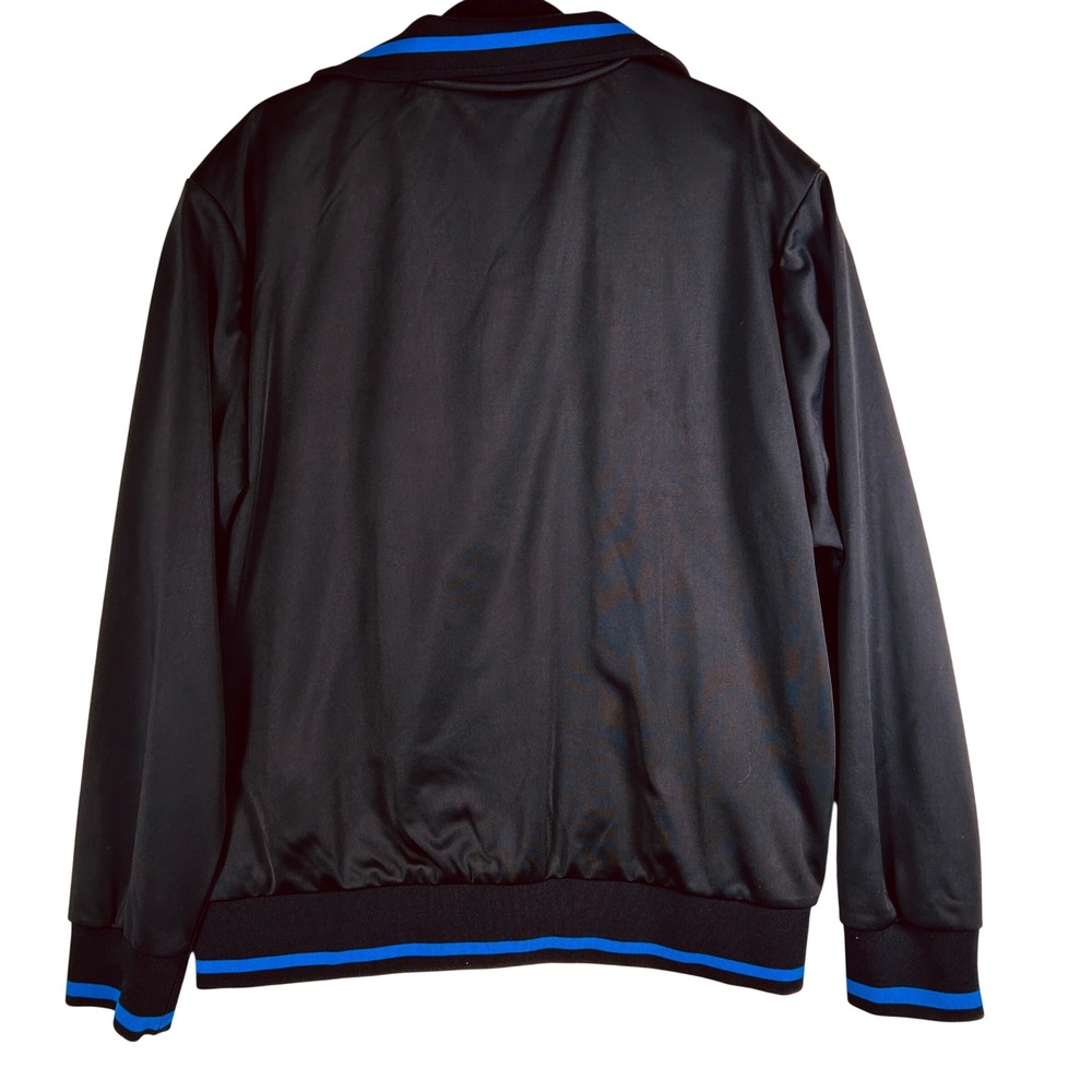 Cavi Mens Black Bomber Jacket Blue Stripe Trim Toggle Neck XL Streetwear MMIV - Picture 2 of 12